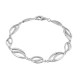 Pulsera de plata de 18 cm hojas con circonitas