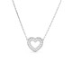 Collar de plata de ley con colgante en forma de corazón con circonitas