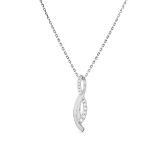 Collar de plata 40 cm símbolo 8 con circonitas