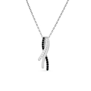 Collar de plata 40 cm 3 barras con circonitas