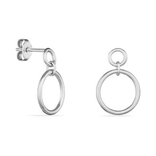 Pendientes de plata colgante doble aro