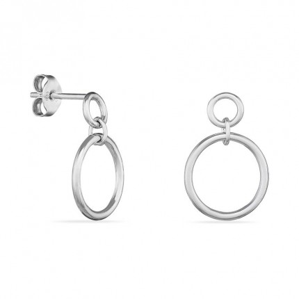 Pendientes de plata colgante doble aro