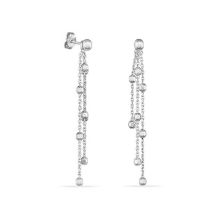 Pendientes de plata colgante bolas y cadenas