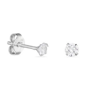 Pendientes de plata con circonita 3,5 mm