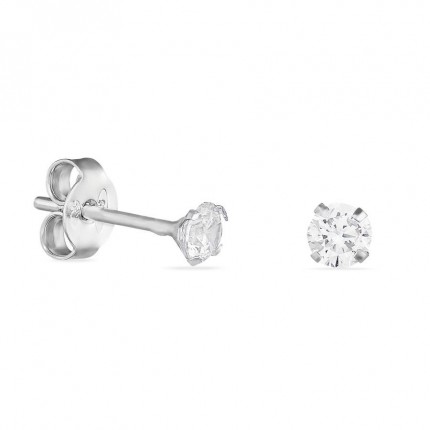 Brincos em prata com zircónia 3,5 mm