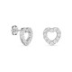 Pendientes de plata corazón con circonitas