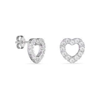 Pendientes de plata corazón con circonitas