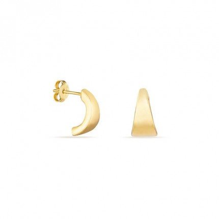 Brincos em ouro amarelo 18K meio arco simples 13 mm