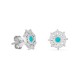 Pendientes de plata lacado azul redondo