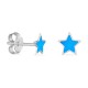 Pendientes de plata estrellas azules laqueadas