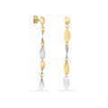 Pendientes de oro de 18K bicolor con placas colgantes