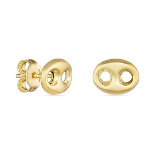 Pendientes de oro amarillo 18K granos de café dorados