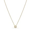 Colar em ouro amarelo 9K de 42 cm e pendente de zircónia chaton