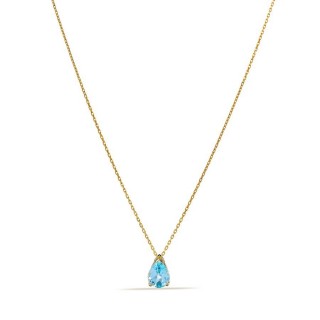 Collar de oro amarillo 9K con colgante de topacio