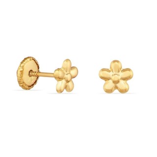 Pendientes flor pequeña de oro amarillo 9K