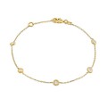 Pulsera de oro amarillo de 9K con 5 circonitas