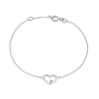 Pulseira em ouro branco 9K com zircónia e diamante