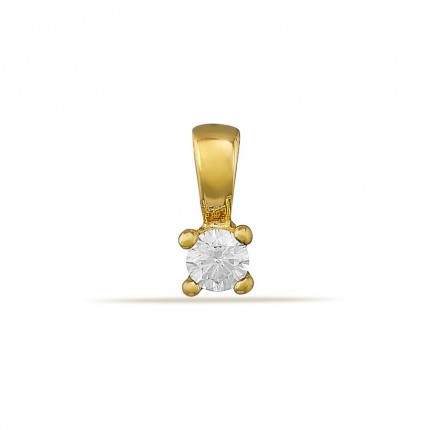 Colgante de oro amarillo 9K y circonita de 3 mm