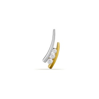 Colgante de oro amarillo 9K rodiado barras y 3 circonitas