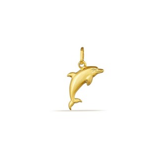 Colgante de oro amarillo 9K delfín con acabado liso