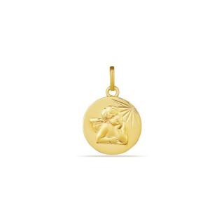 Pendente em ouro amarelo 9K com anjo em relevo