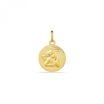 Pendente em ouro amarelo 9K com anjo em relevo