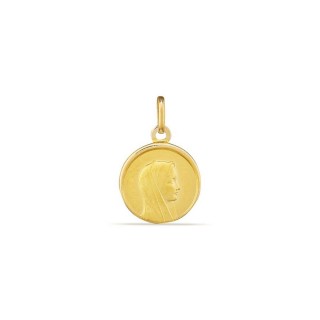 Colgante medalla de oro amarillo 9K con imagen de la virgen