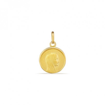Pendente de medalha em ouro amarelo 9K com imagem da Virgem