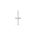 Colgante cruz de oro blanco 9K lapidado