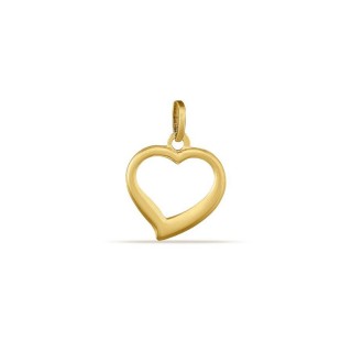 Pendente de coração aberto em ouro amarelo 9K tamanho grande