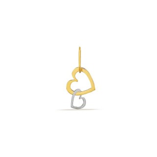 Colgante corazones abiertos entrelazados de oro bicolor 9K