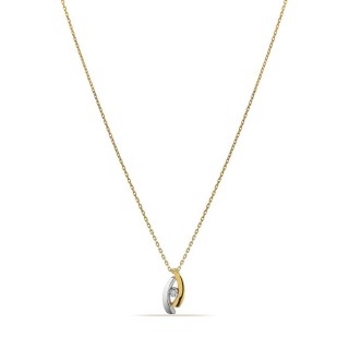 Colar em ouro amarelo 9K rodiado com diamante 0.006 ct 42 cm