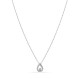 Colar em ouro branco 9K lágrima e diamante de 0.01 ct