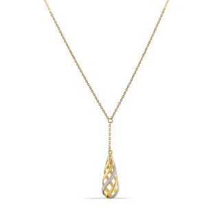 Collar de oro amarillo 9K colgante péndulo con diamantes