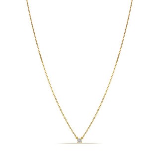 Collar de oro amarillo 42 cm de 9K con diamante 0.02 ct
