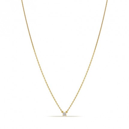 Colar em ouro amarelo 9K de 42 cm com diamante de 0.02 ct