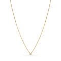 Colar em ouro amarelo 9K de 42 cm com diamante de 0.02 ct