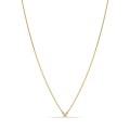 Colar em ouro amarelo 9K de 42 cm com diamante de 0.02 ct