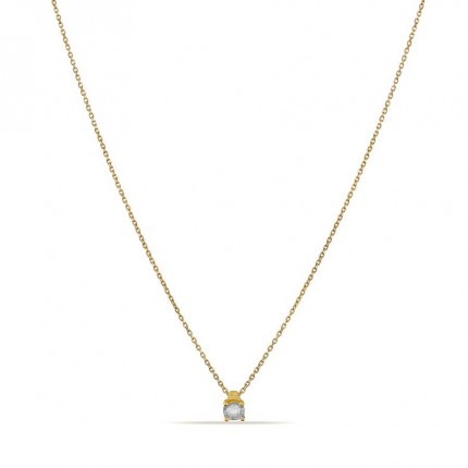 Colar em ouro amarelo 9K com diamante de 0.08 ct