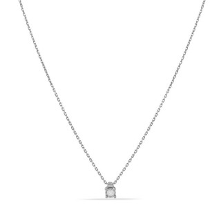 Colar em ouro branco 9K com diamante de 0.06 ct
