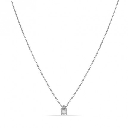 Colar em ouro branco 9K com diamante de 0.06 ct
