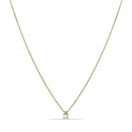 Colar em ouro amarelo 9K com diamante de 0.10 ct