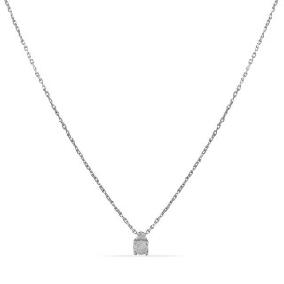 Collar de oro blanco de 9K con diamante 0.15 ct