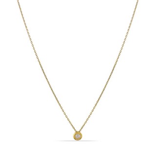 Colar em ouro amarelo 9K com diamante de 0.08 ct 42 cm