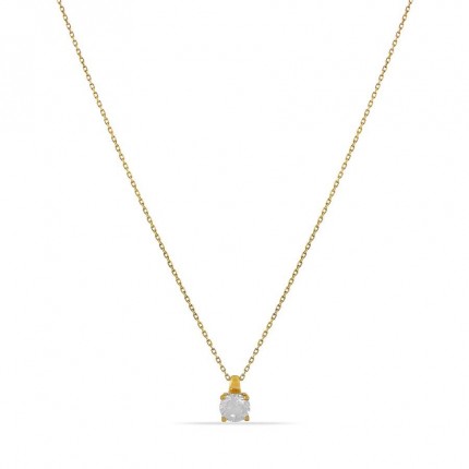Collar de oro amarillo 9K de 42 cm con circonita 5.5 mm