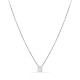Colar em ouro branco 9K e pendente com zircónia