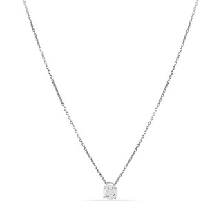 Colar em ouro branco 9K e pendente com zircónia