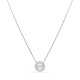 Colar em ouro branco 9K com pendente de zircónia chaton