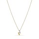 Collar de oro amarillo 9K rodiado 2 barras con circonita de 42 cm