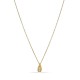 Collar de oro amarillo 9K de 42 cm, colgante lágrima con 3 circonitas
